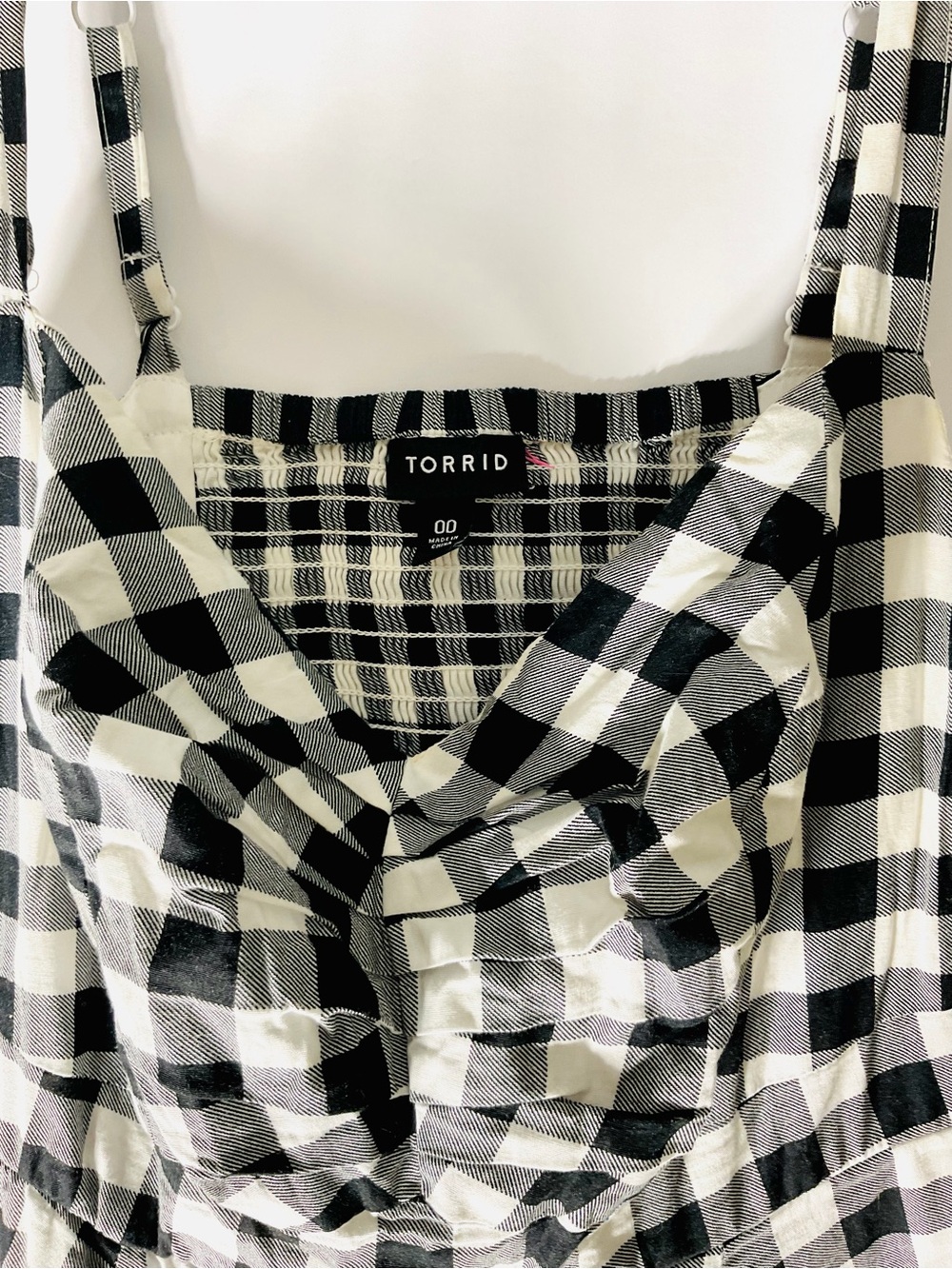 Torrid Black & White Gingham Midi Dress w/ Pockets Size 00 - Picture 4 of 6